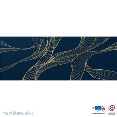 Crédence cuisine Vague fluide dorée foncée 3 -Alu composite- L 245 cm x ...