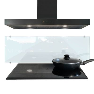 Crédence de cuisine Tulup 100x30 cm verre transparent avec fixation par clips