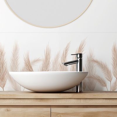 Crédence de salle de bain en Aluminium marron 140x30 cm (en 2 bandeaux) - Pampa