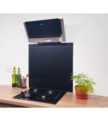 Crédence - Fond de hotte - Aluminium Anodisé Brossé Noir - H75cm x L120cm
