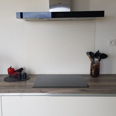 Crédence - Fond de hotte - Aluminium Blanc RAL 9010 sat - H45cm x L120cm