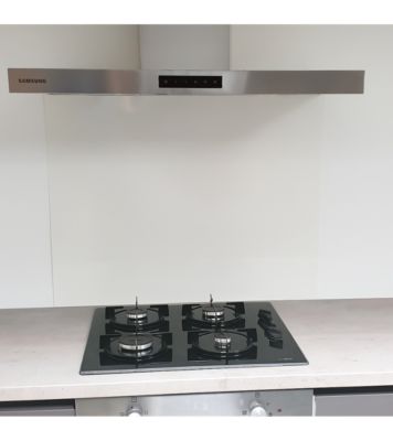 Crédence - Fond de hotte - Aluminium Blanc RAL 9010 sat - H45cm x L120cm