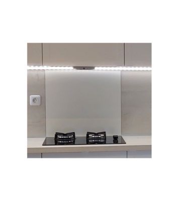 Crédence - Fond de hotte - Aluminium Blanc RAL 9010 sat - H45cm x L120cm