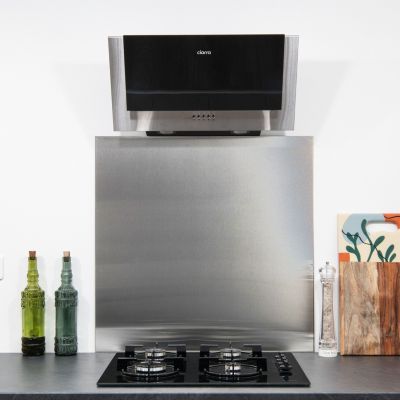 Crédence - Fond de hotte - Inox Brossé - H650mm x L600mm de 1mm
