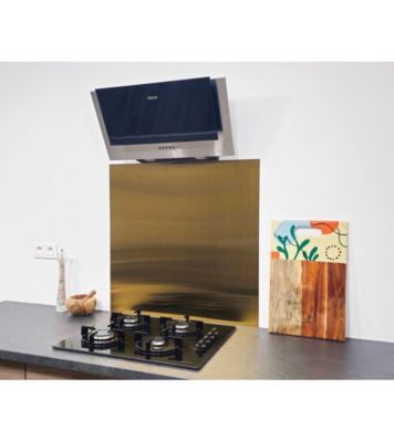 Crédence - Fond de hotte - Inox Brossé Laiton - H300mm x L1200mm de 0,8mm
