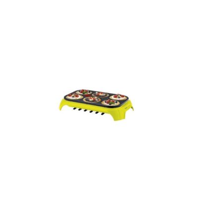 Crêpière Électrique Multifonctions 1000W Vert Cactus Grill Grande + Mini Crêpes Revêtement Prometal TEFAL