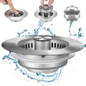Crépine d'évier de cuisine - Panier de collecte des aliments anti-obstruction pour évier - Filtre désodorisant à évacuation rapide