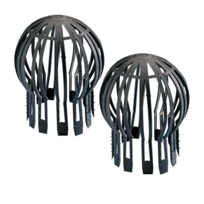 Crapaudine de gouttiere lot de 2 paniers filtre pour descente diametre 12 cm hauteur 14,5 cm en plastique