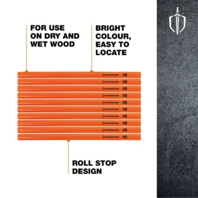 Crayon de menuisier 175mm - 10 pièces Bois Magnusson