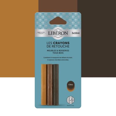 Crayon de retouche bois chêne 3 x 10 ml Libéron
