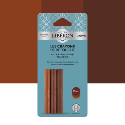 Crayon de retouche bois merisier 3 x 10 ml Libéron