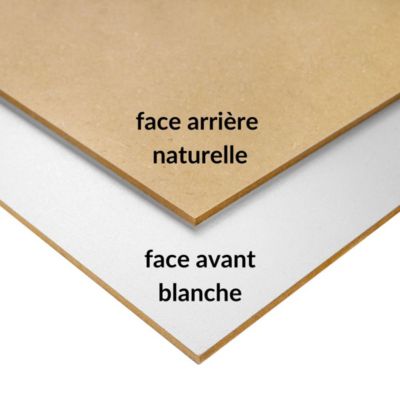 Panneau MDF Blanc - 800 X 600 Mm, épaisseur 3 Mm - Finition Lisse Amovible