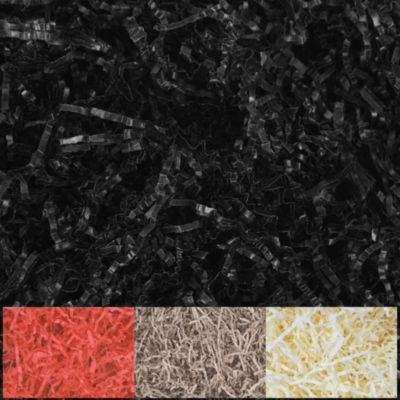 Creative Deco 1kg Frisure Papier Déchiqueté Papier Kraft Noir - Papier Cadeau Noel - Frisure Emballage Remplissage Boite Cadeau
