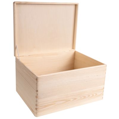 Creative Deco Boite de Rangement en Bois 40 x 30 x 24 cm (+/- 1 cm) - Non Peint - Boîte à Souvenirs - Brut et Non Poncé