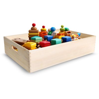 Creative Deco Caisse en Bois avec Poignées 60 x 40 x 13,5 cm (+/-1cm) - Boîte de Rangement Multifonction pour Cuisine