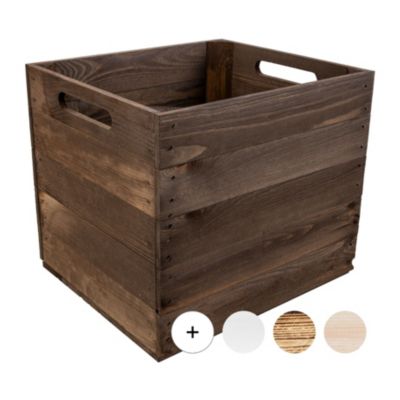 Creative Deco Caisse en Bois Marron Compatible Étagères KALLAX et EXPIDIT 33 x 37 x 33 cm - Cube de Rangement - Kallax Rangement