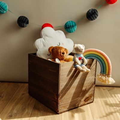 Creative Deco Caisse en Bois Marron Compatible Étagères KALLAX et EXPIDIT 33 x 37 x 33 cm - Cube de Rangement - Kallax Rangement