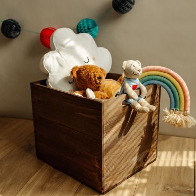 Creative Deco Caisse en Bois Marron Compatible Étagères KALLAX et EXPIDIT 33 x 37 x 33 cm - Cube de Rangement - Kallax Rangement