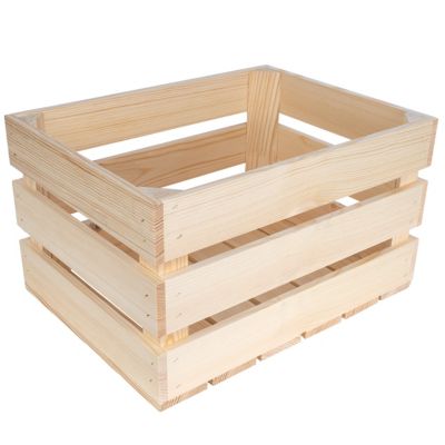 Creative Deco Caisse en Bois Naturel 40 x 30 x 23 cm - Caisse Rangement Bois - Caisse en Bois Vintage - Cagette Bois Deco