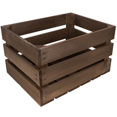 Creative Deco Caisse en Bois Wengé 40 x 30 x 23 cm - Caisse Rangement Bois - Caisse en Bois Vintage - Cagette Bois Deco
