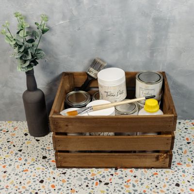 Creative Deco Caisse en Bois Wengé 40 x 30 x 23 cm - Caisse Rangement Bois - Caisse en Bois Vintage - Cagette Bois Deco