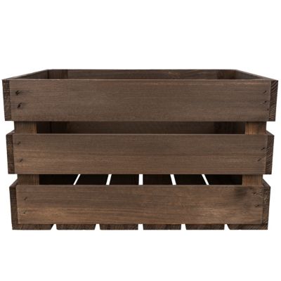 Creative Deco Caisse en Bois Wengé 40 x 30 x 23 cm - Caisse Rangement Bois - Caisse en Bois Vintage - Cagette Bois Deco