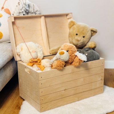 Coffre à Jouets en Bois Blanc - Meuble De Rangement Chêne 62*40*46.5cm