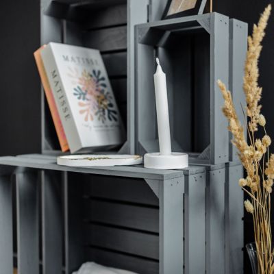 Creative Deco  Lot de 3 Caisse en Bois Gris 30 x 20 x 15 cm - Caisse Rangement Bois - Caisse en Bois Vintage - Cagette Bois Deco