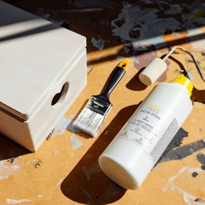 Creative Deco Teinte Bois Blanc 1L - Teinture Bois à Séchage Rapide - Protection de Surface - Vernis Bois Exterieur et Interieur