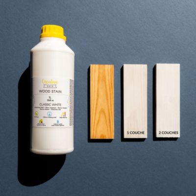Creative Deco Teinte Bois Blanc 1L - Teinture Bois à Séchage Rapide - Protection de Surface - Vernis Bois Exterieur et Interieur