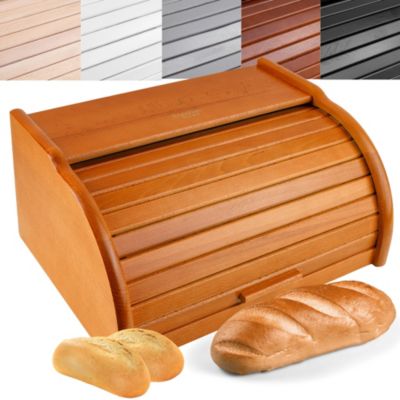 Creative Home Boîte à Pain Aulne - 38 x 28,5 x 17,5 cm (+/- 1 cm) - Boite a Pain Bois - Huche à Pain - Boite en Bois