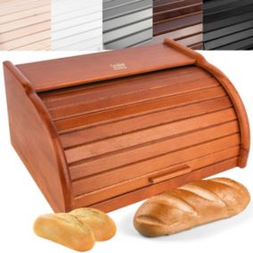 Creative Home Boîte à Pain Aulne - 38 x 28,5 x 17,5 cm (+/- 1 cm) - Boite a Pain Bois - Huche à Pain - Boite en Bois