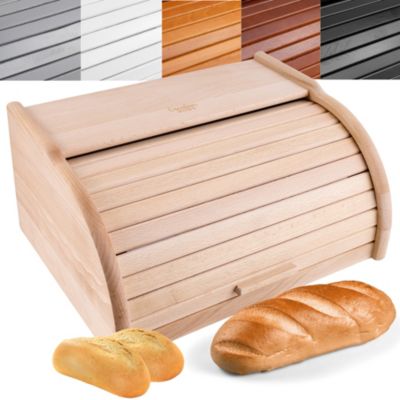Creative Home Boîte à Pain Naturel - 38 x 28,5 x 17,5 cm (+/- 1 cm) - Boite a Pain Bois - Huche Pain - Corbeille a Pain
