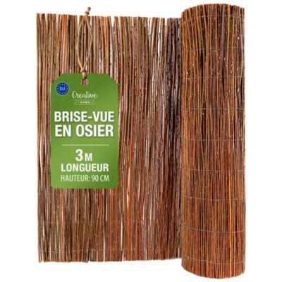 Creative Home Brise-Vue en Saule pour Balcon et Terrasse 90 x 300 cm (H x L) - Canisse Naturelle - Contre le Vent pour Patio