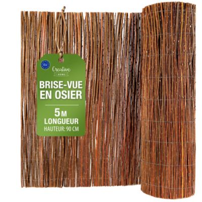 Creative Home Brise-Vue en Saule pour Balcon et Terrasse 90 x 500 cm (H x L) - Canisse Naturelle - Contre le Vent pour Patio