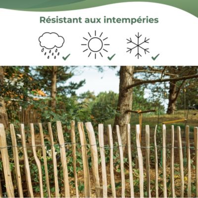 Creative Home Clôture en Bois de Noisetier - 120 cm x 5 m - Clôture en Rouleau avec Espacement de 7-9 cm - Bordure de Jardin