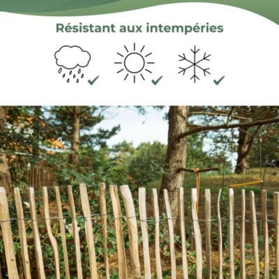 Creative Home Clôture en Bois de Noisetier - 50 cm x 5 m - Clôture en Rouleau avec Espacement de 7-9 cm - Bordure de Jardin