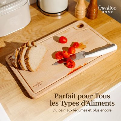 Grande Planche à Découper En Chêne Massif Avec Rainure à Jus – Cuisine – Fabriquée Aux USA