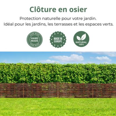 Creative Home Lot de 5 Bordures de Jardin en Saule 100 x 40 cm (+/- 1 cm) - Clôture Décorative, Bordure de Parterre et de Pelouse