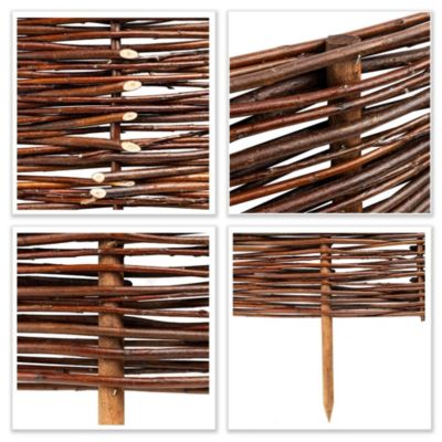 Creative Home Lot de 5 Bordures de Jardin en Saule 60 x 30 cm (+/- 1 cm) - Clôture Décorative, Bordure de Parterre et de Pelouse