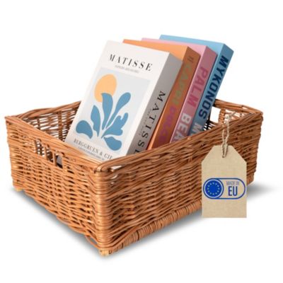 Creative Home Panier De Rangement En Osier 40 x 30 x 16 cm - Petit Panier Tressé Rectangulaire Pour Salle De Bain Cuisine Maison