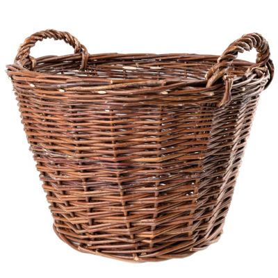 Creative Home Panier en Osier avec Poignées - 45 x 30 x 37 cm (+/-1cm) - Tissé à la Main - Panier a Bois Panier de Cheminée