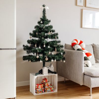 Sapin De Noël Artificiel Slim 210 Cm - 687 Branches, Support Acier, Design Réaliste, Facile à Monter