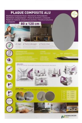 Nordlinger pro plaque composite - aluminium - 80 x 120 cm 3/0,15 mm - blanc NORDLINGER  PRO Pas Cher 