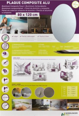 Crédence aluminium brossée 120 x 80 cm