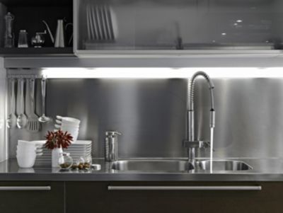 Crédence aluminium brossée 120 x 80 cm