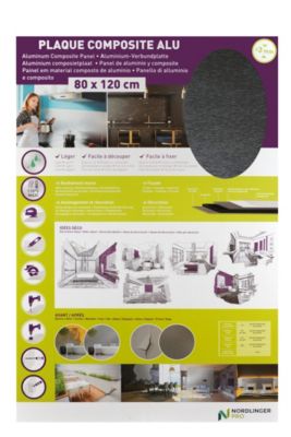 Crédence aluminium noire brossée 120 x 80 cm