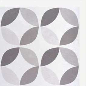 Crédence D-C-Fix SA Wall Tiles Geometric Style PVC avec adhésif carrelage structuré mat et satiné blanc et gris L. 30,5 x l. 30,5 cm
