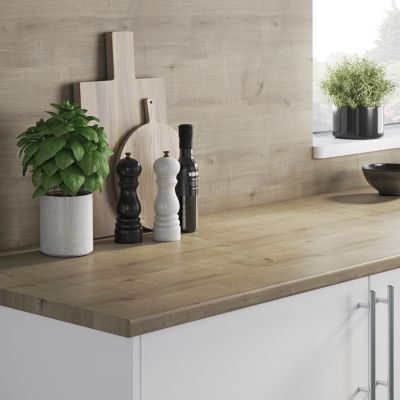 Crédence de cuisine aspect bois brut GoodHome l. 200 x 60 cm x Ép. 8 mm