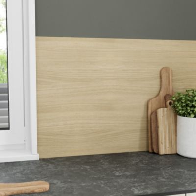 Crédence de cuisine aspect bois clair GoodHome Kala l. 200 cm x H. 60 cm x Ep. 3 mm